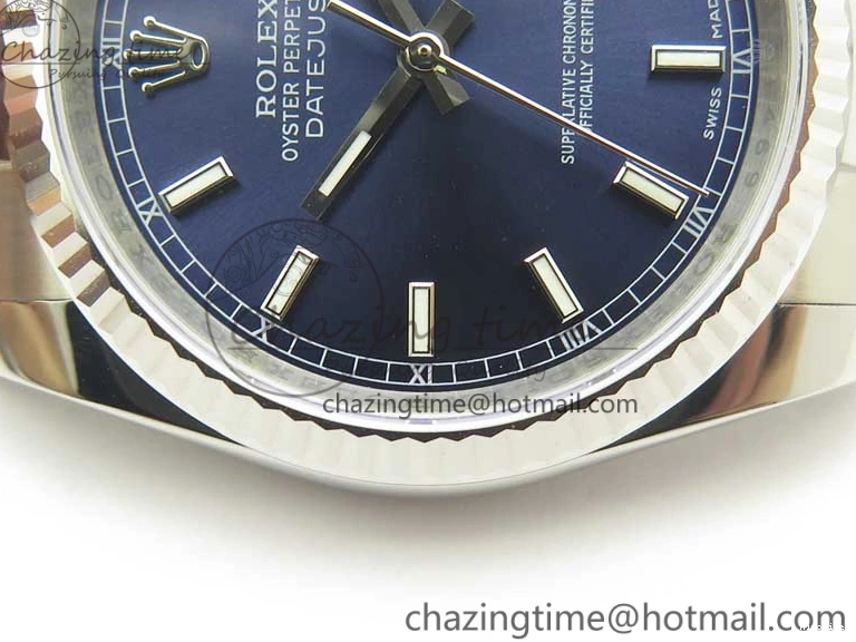 MiroTime 0225 DateJust 36 SS 116234 Fluted Bezel DJF Best Edition Blue Dial Stick Markers on SS Oyster Bracelet A Affordable 3373